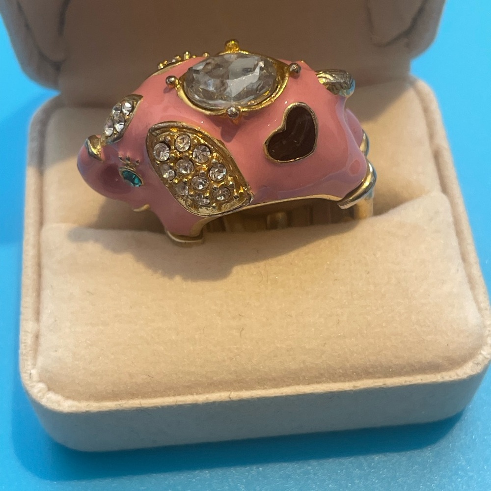 Cute Stretch Band Pink Elephant Ring